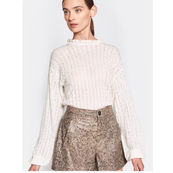 Joie Hadar Pointelle Wool-Blend Sweater Small - Picture 2 of 9